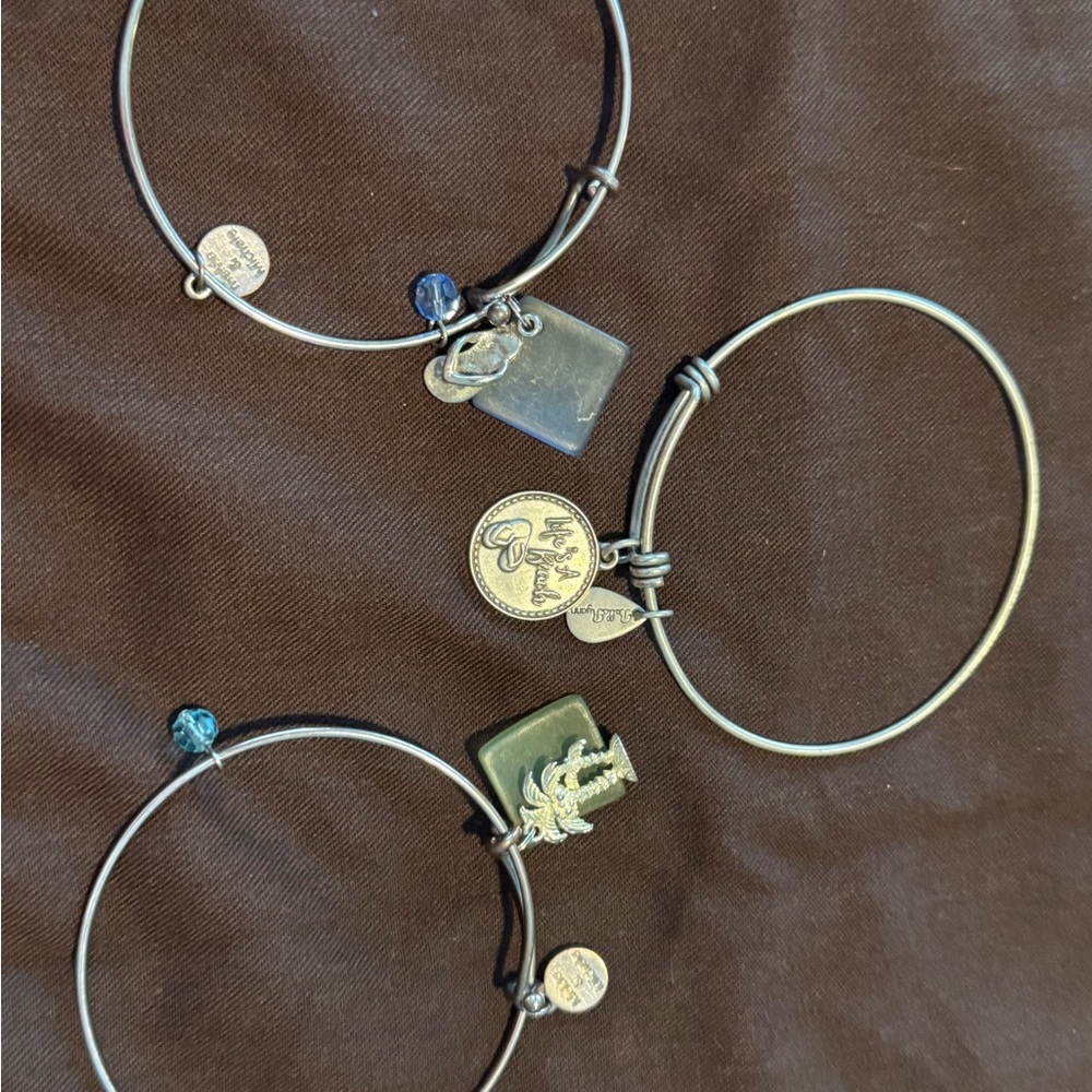 Silver Charm Bracelet Set- set of three with beach theme